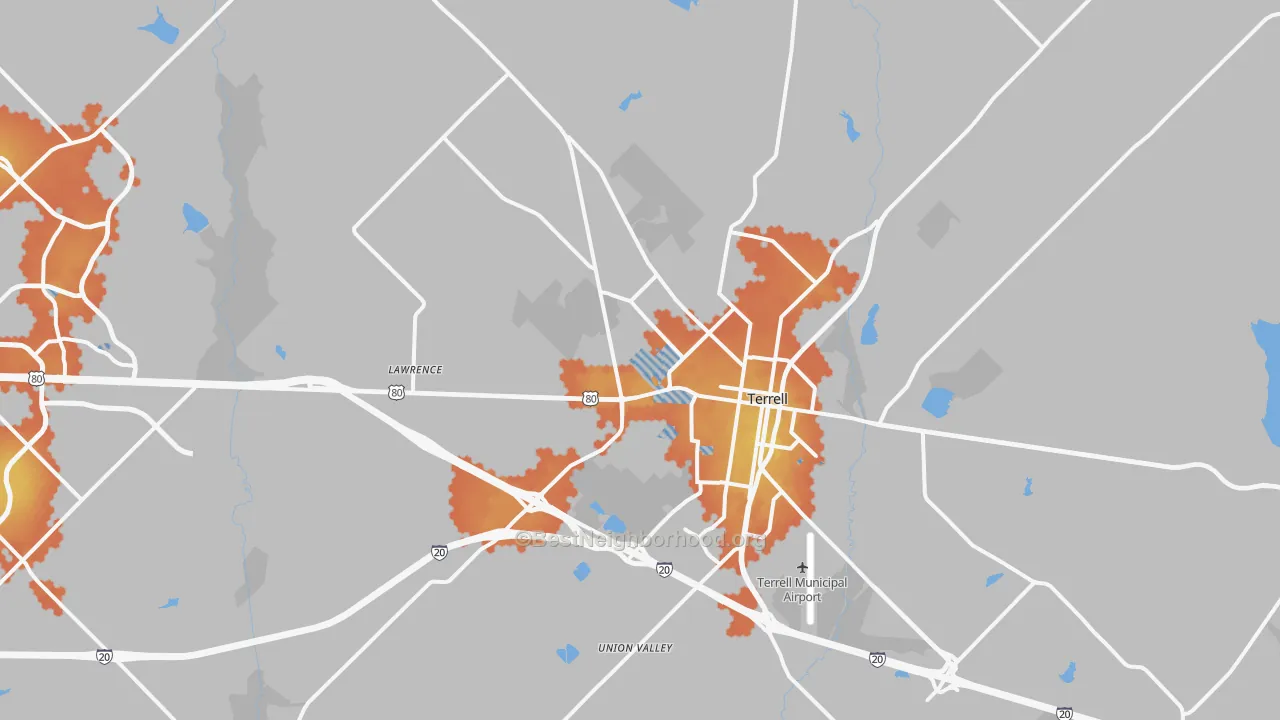Bike Grade map of 75160, TX