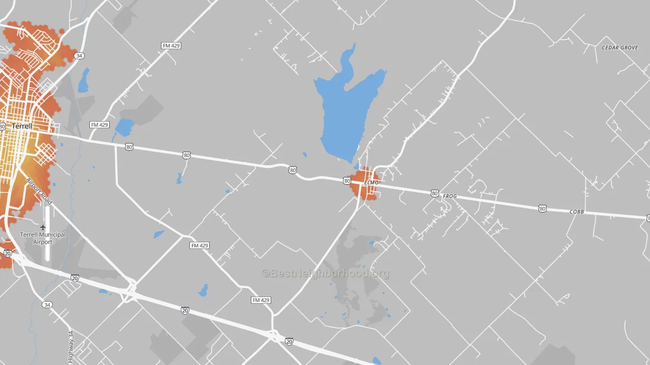 Bike Grade map of 75161, TX