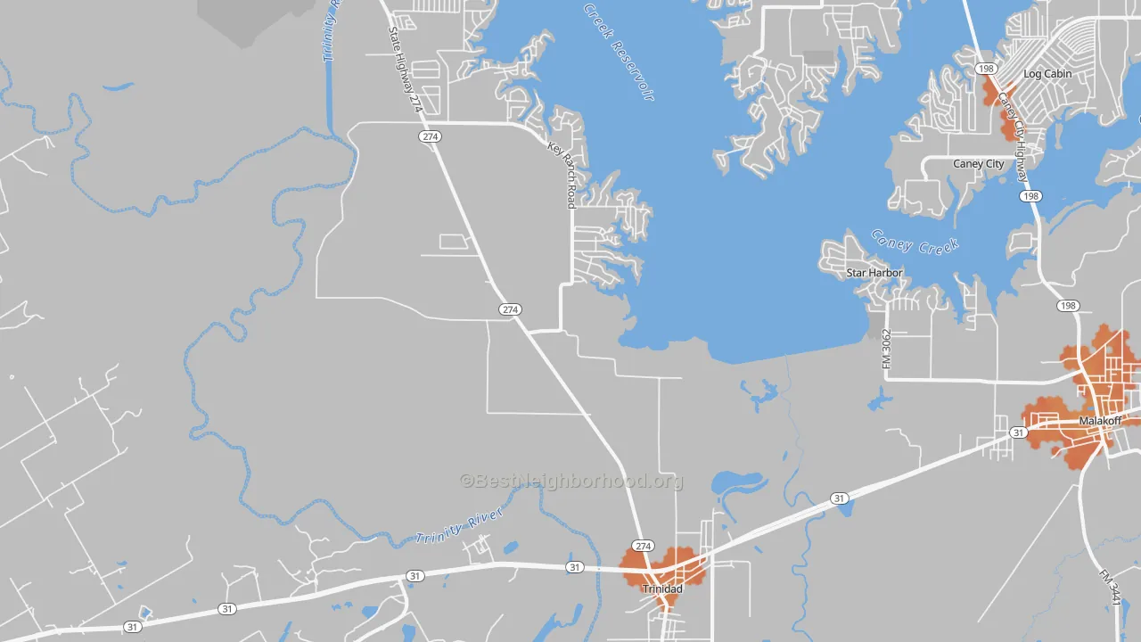 Bike Grade map of 75163, TX