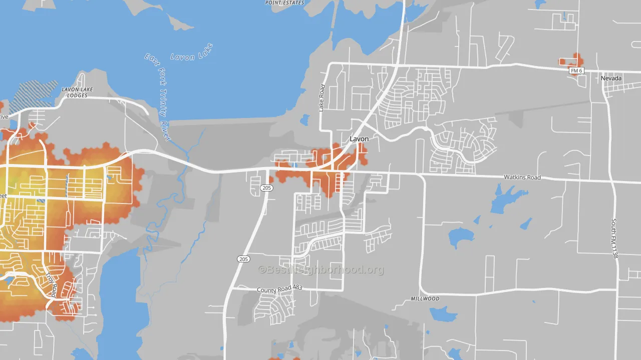 Bike Grade map of 75166, TX
