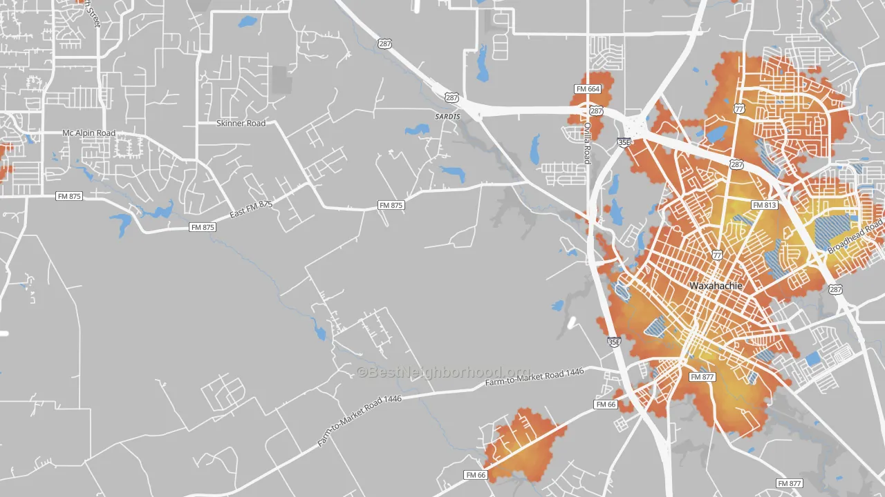 Bike Grade map of 75167, TX