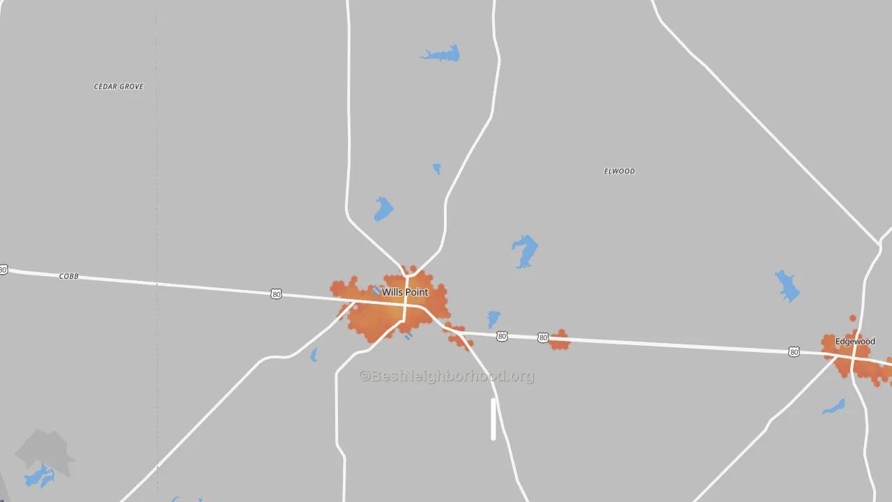Bike Grade map of 75169, TX