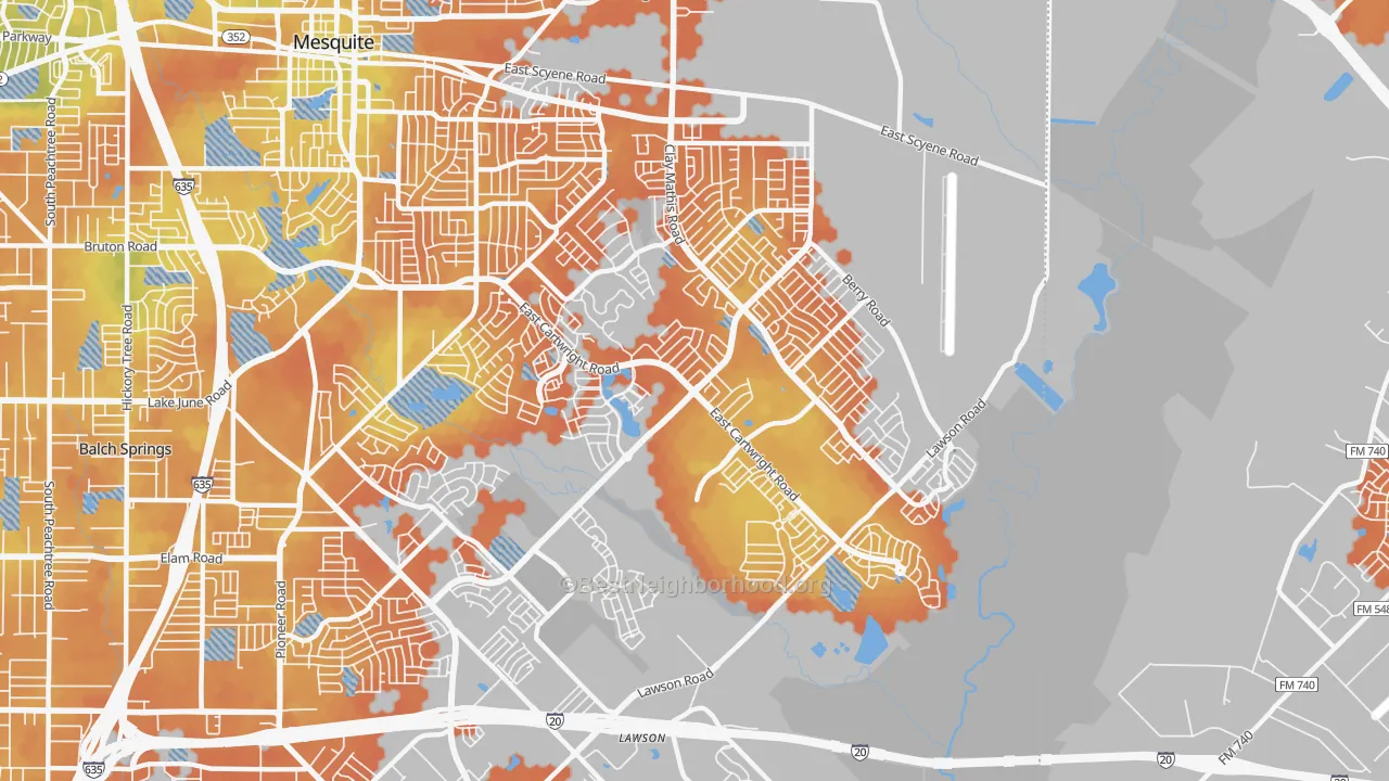 Bike Grade map of 75181, TX