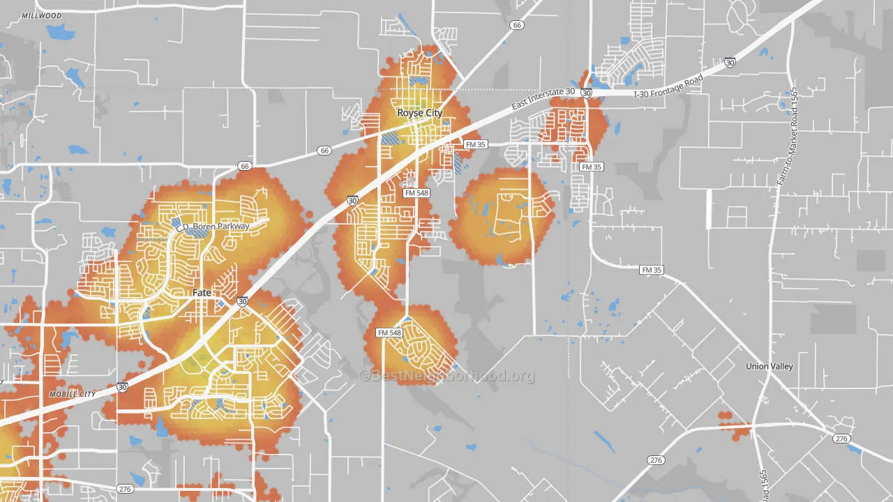 Bike Grade map of 75189, TX