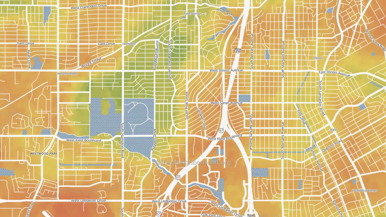 Bike Grade map of 75224, TX