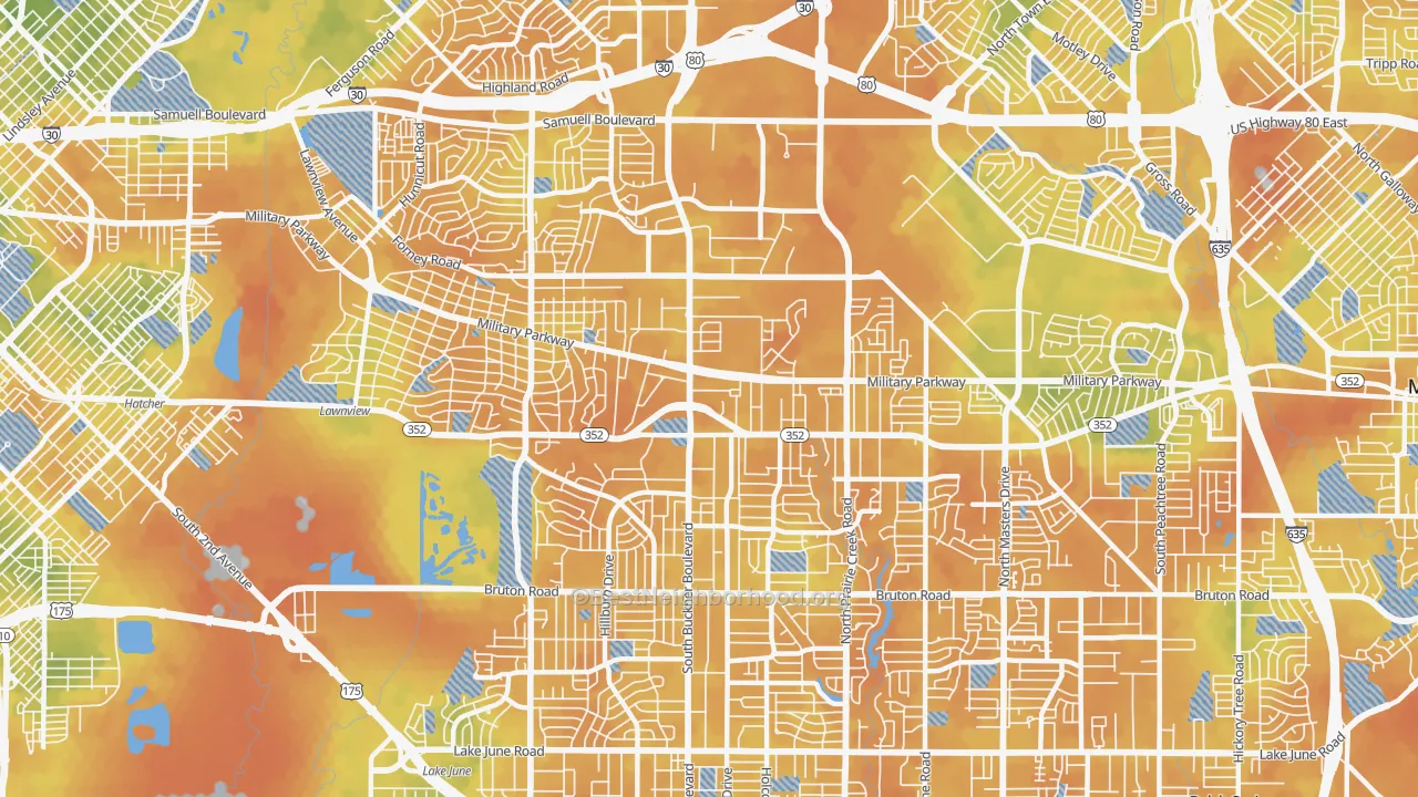 Bike Grade map of 75227, TX