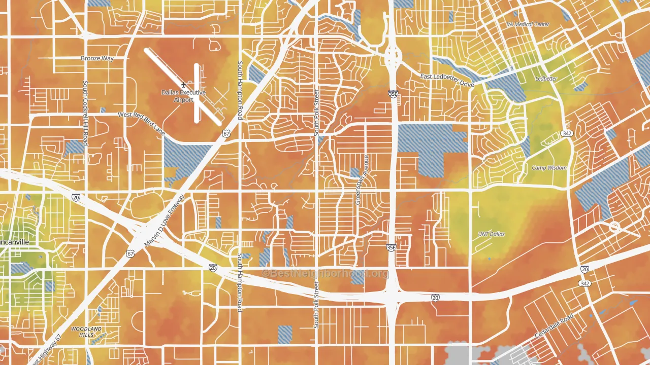 Bike Grade map of 75232, TX