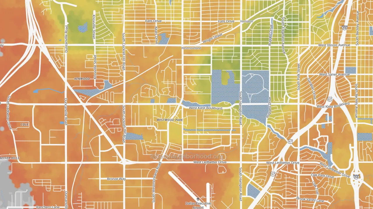 Bike Grade map of 75233, TX