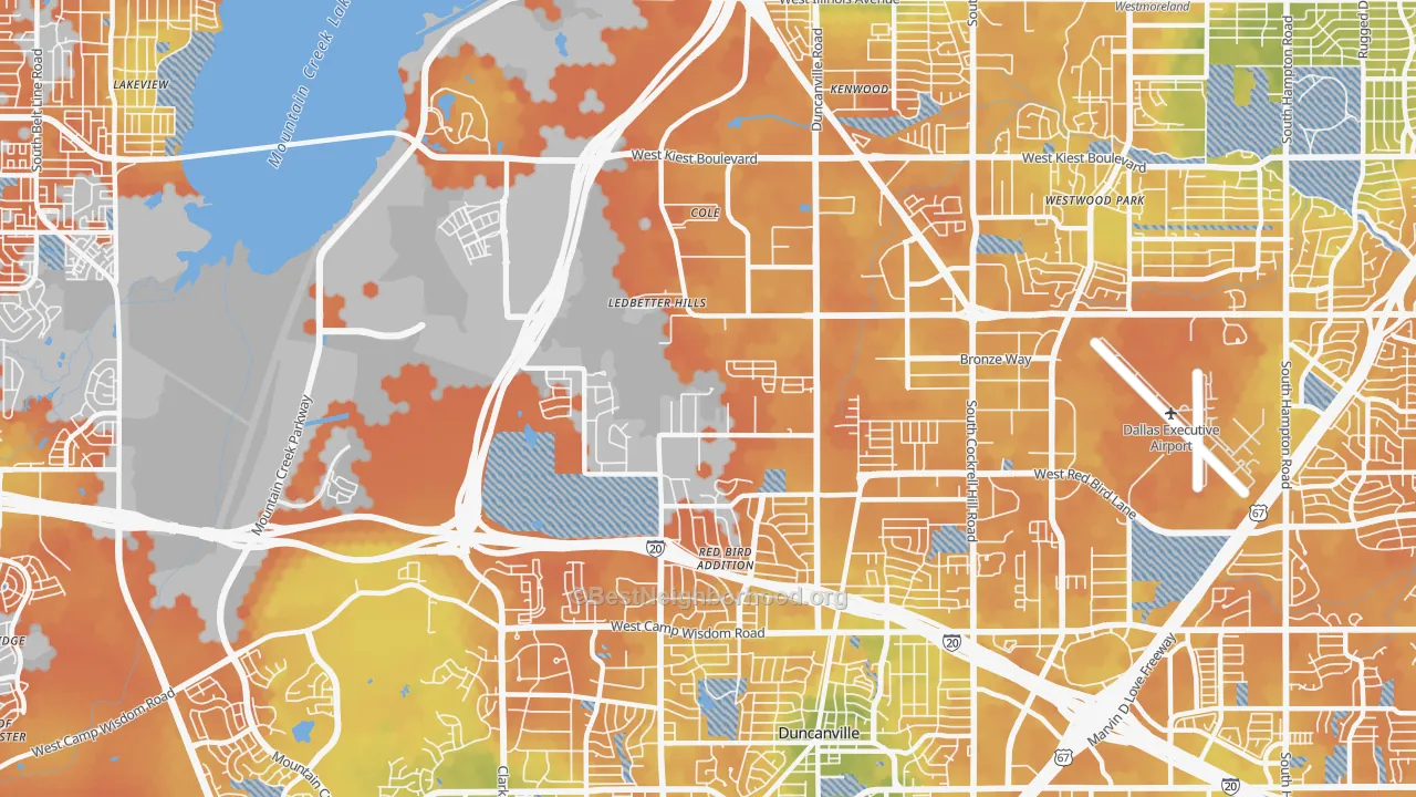 Bike Grade map of 75236, TX