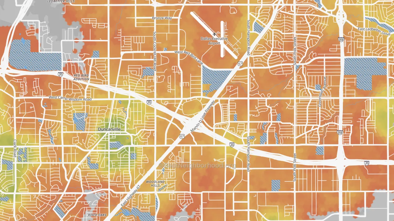 Bike Grade map of 75237, TX