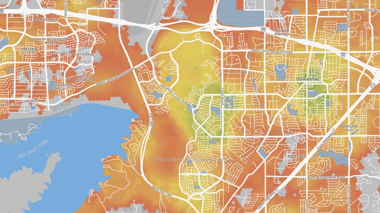 Bike Grade map of 75249, TX