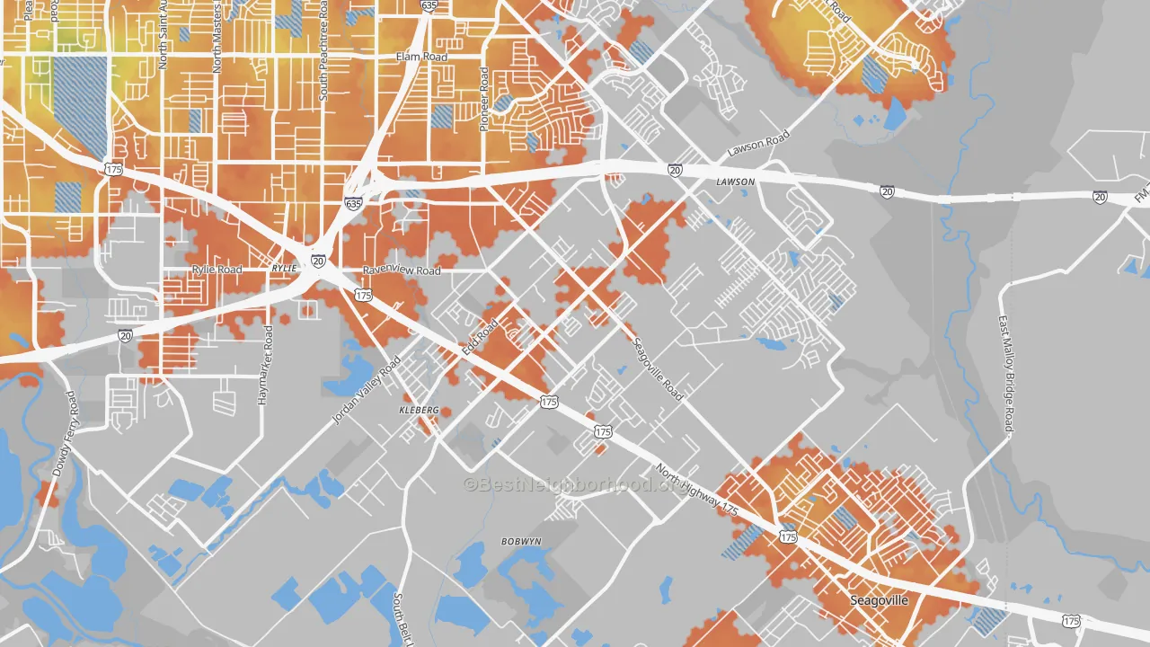 Bike Grade map of 75253, TX