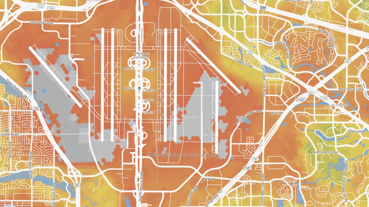 Bike Grade map of 75261, TX