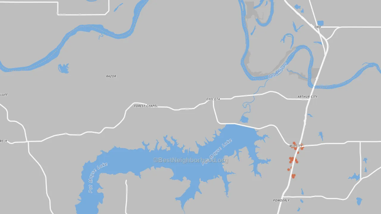 Bike Grade map of 75411, TX