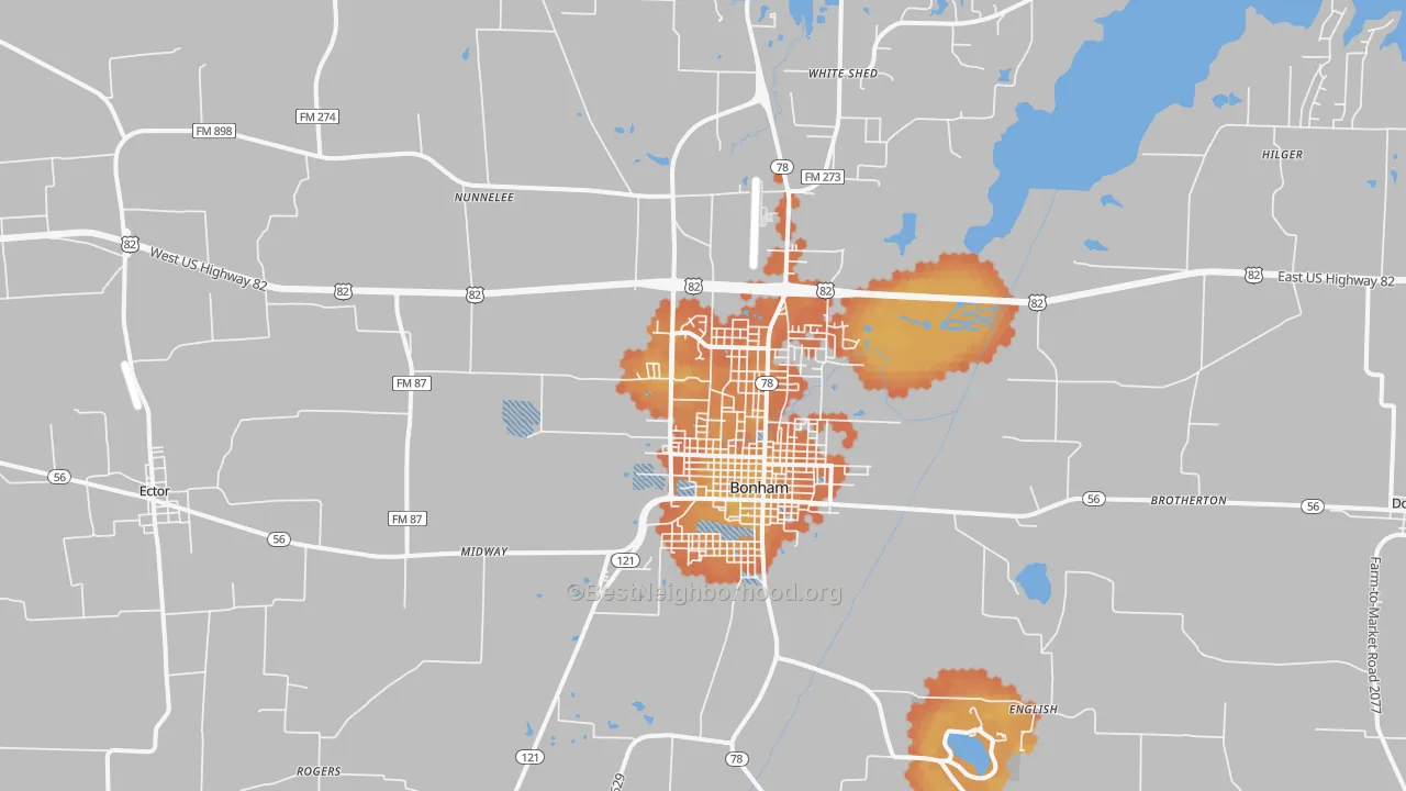 Bike Grade map of 75418, TX