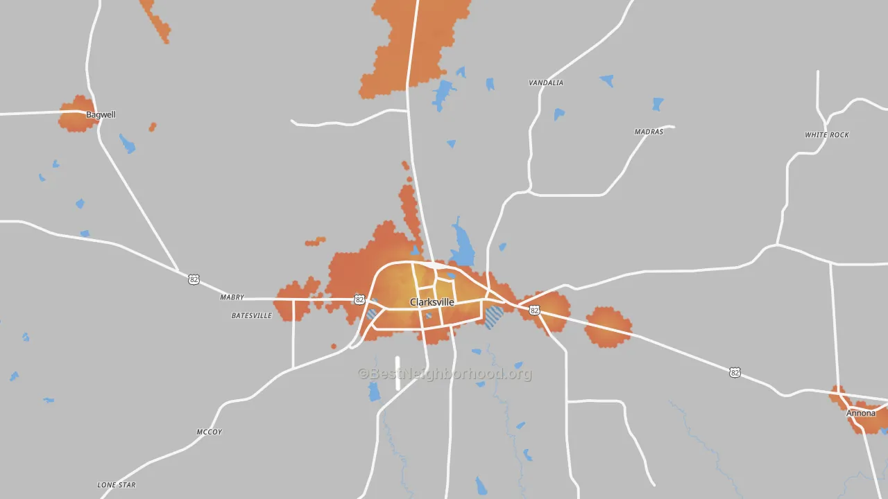Bike Grade map of 75426, TX