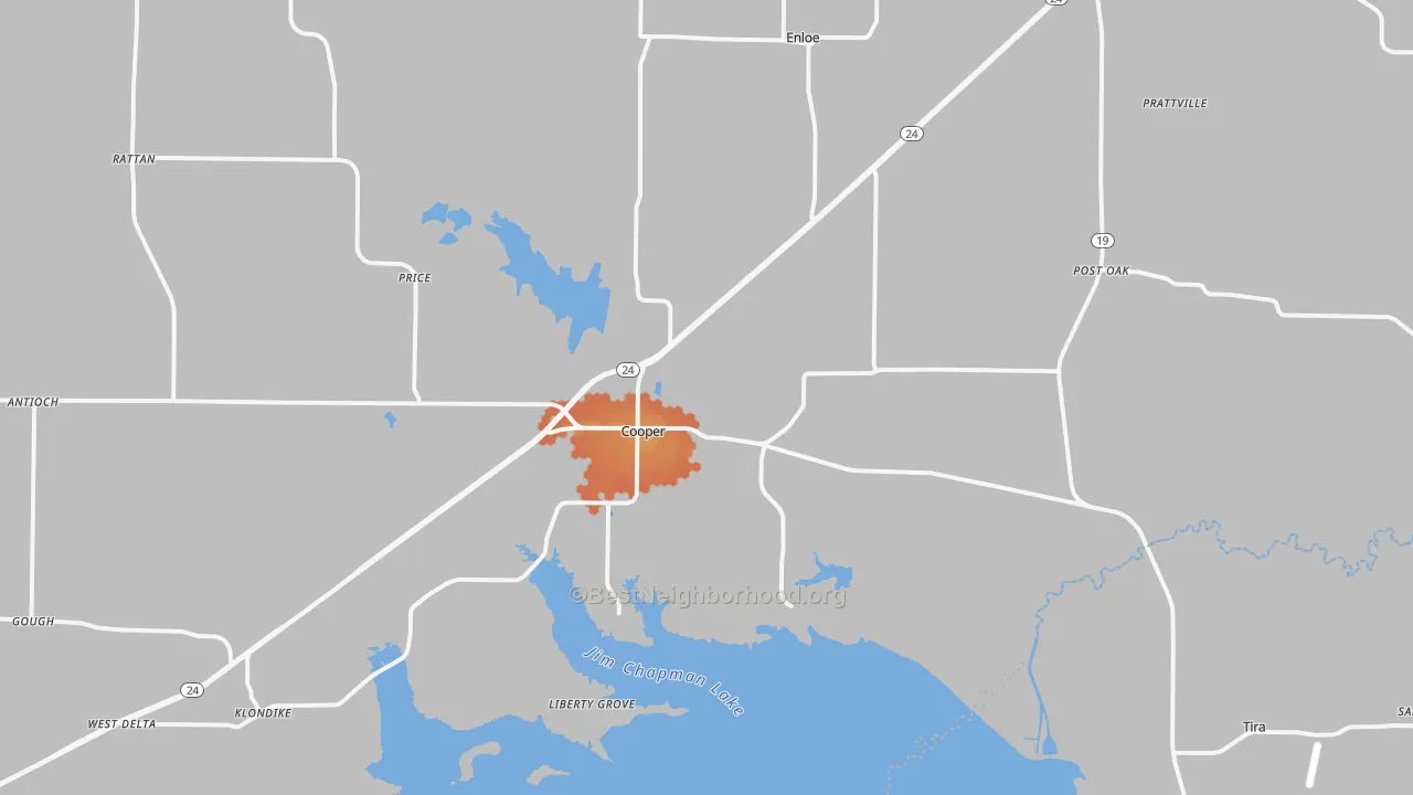 Bike Grade map of 75432, TX