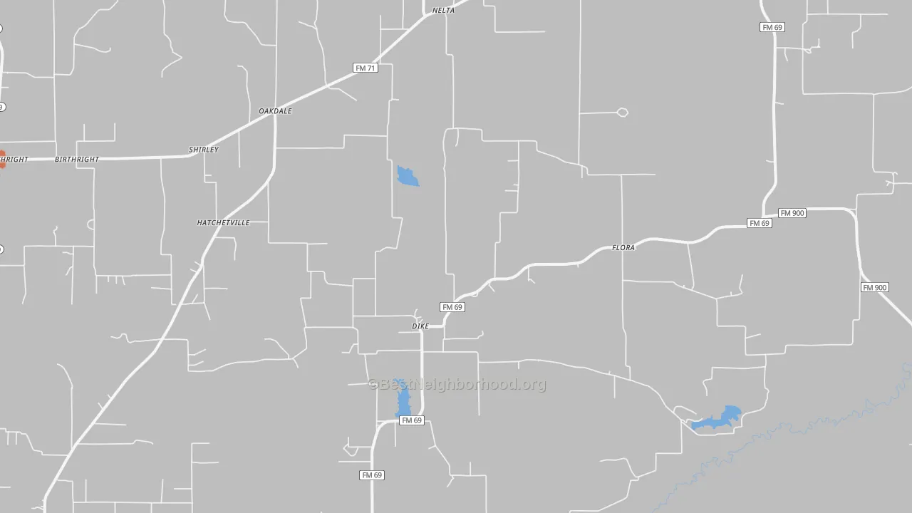 Bike Grade map of 75437, TX