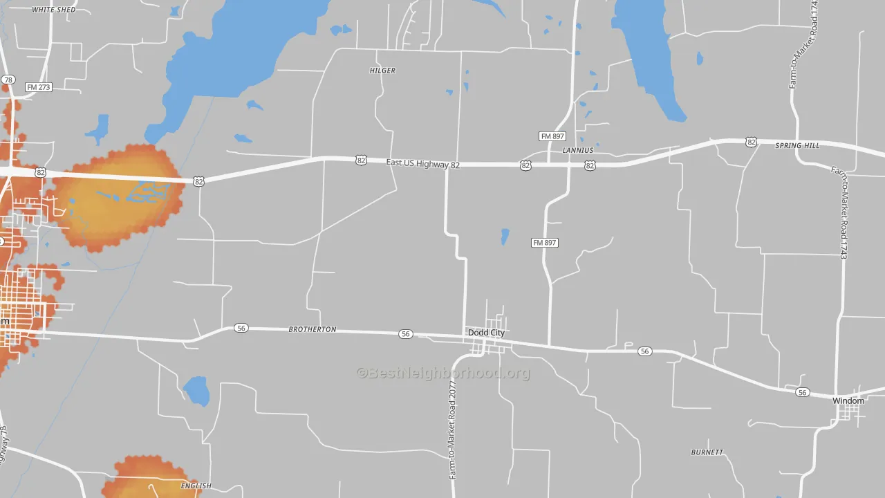Bike Grade map of 75438, TX