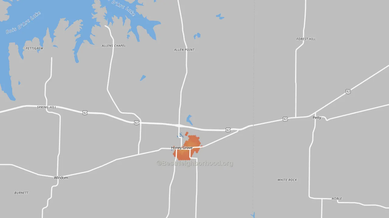 Bike Grade map of 75446, TX