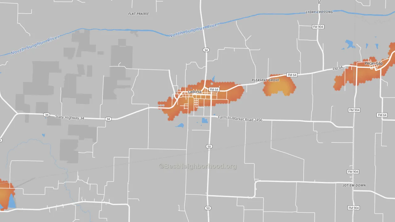 Bike Grade map of 75449, TX