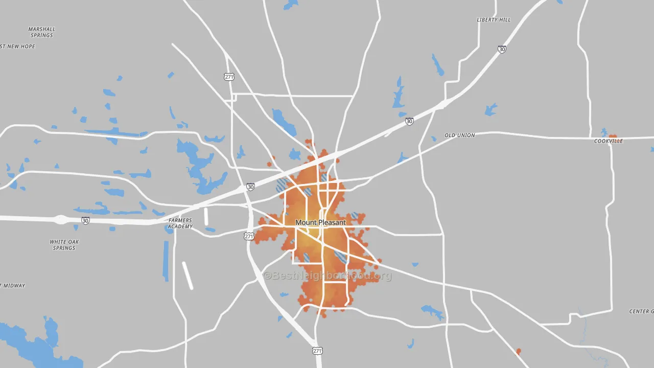 Bike Grade map of 75455, TX