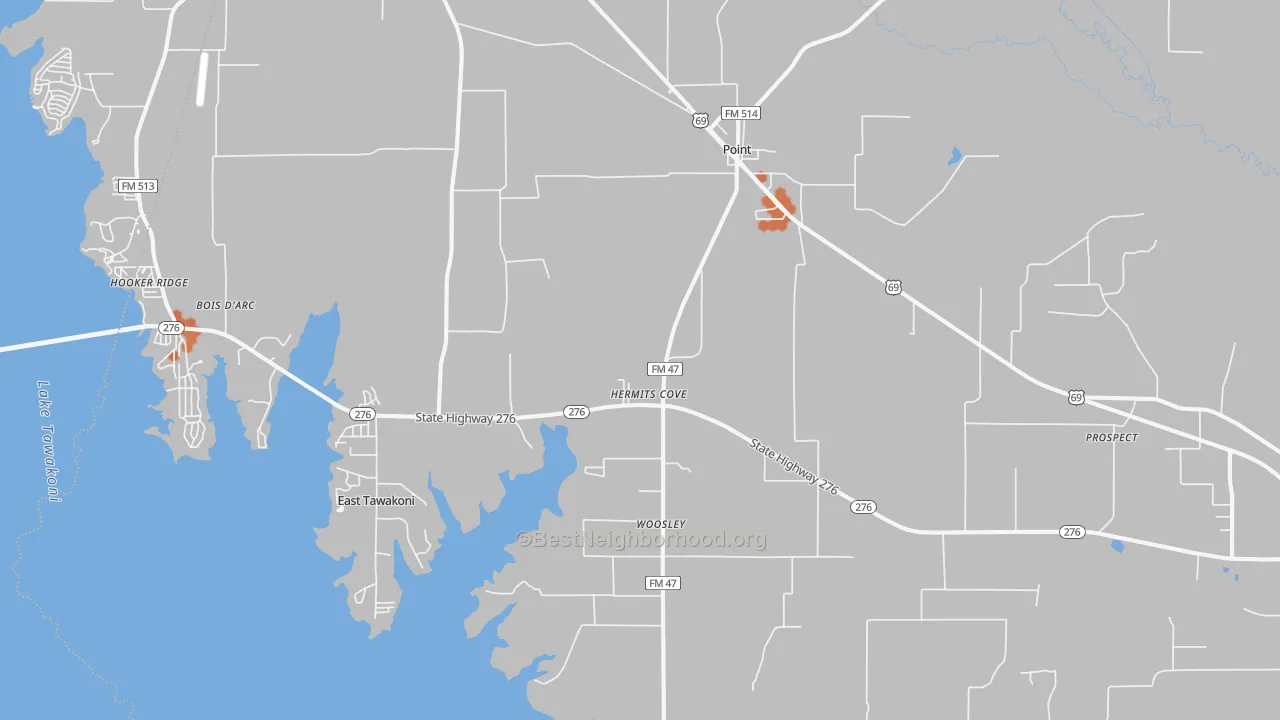 Bike Grade map of 75472, TX