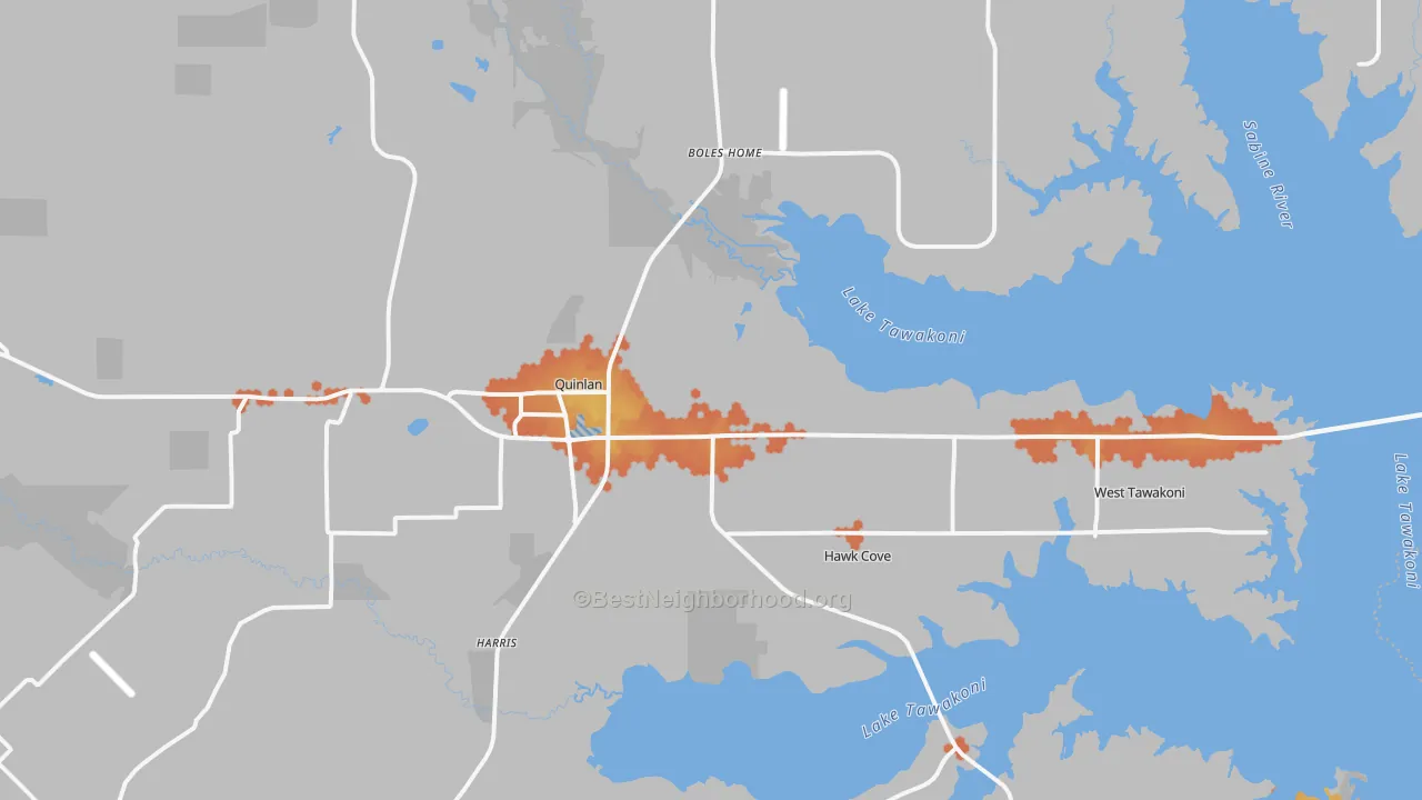 Bike Grade map of 75474, TX