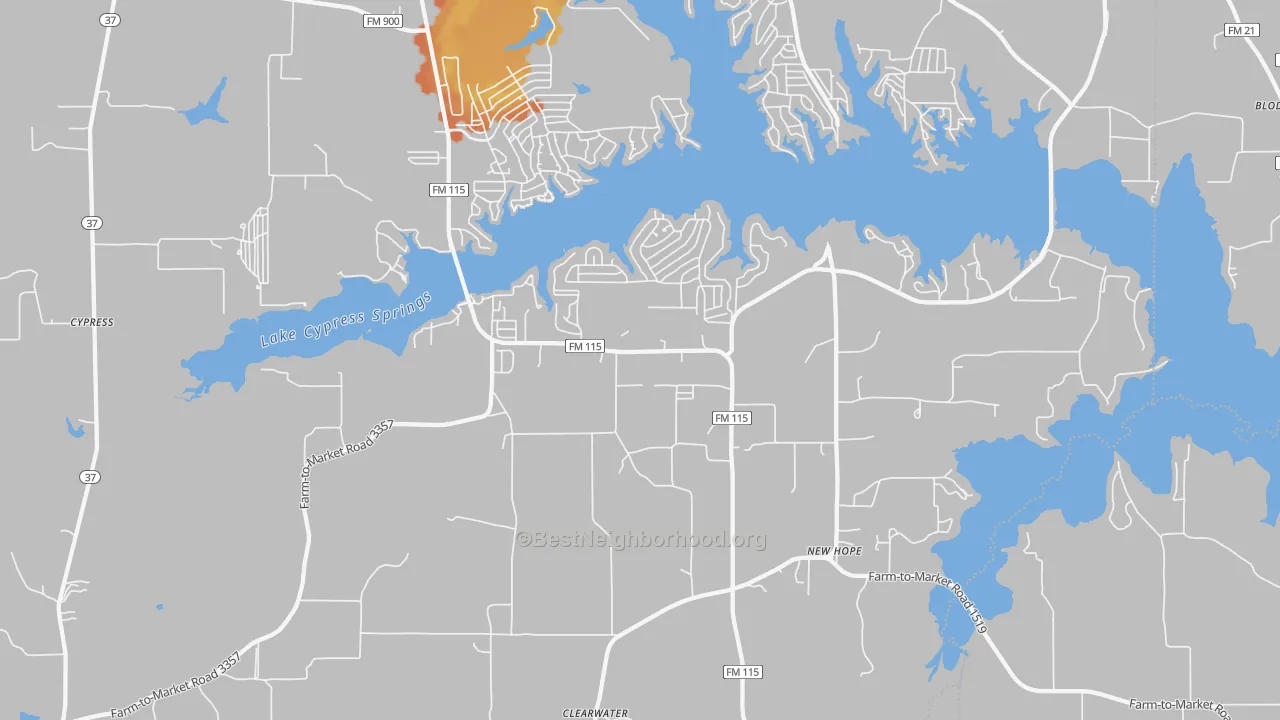 Bike Grade map of 75480, TX