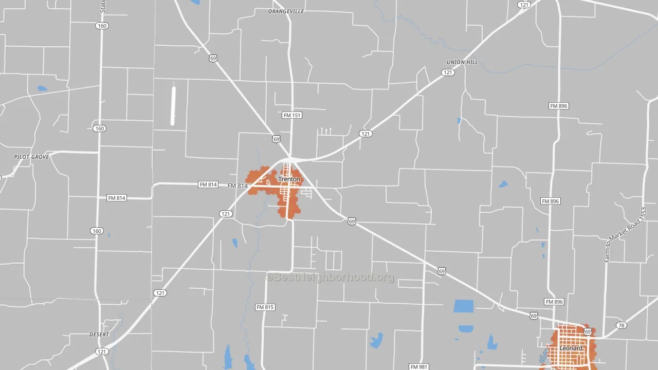 Bike Grade map of 75490, TX