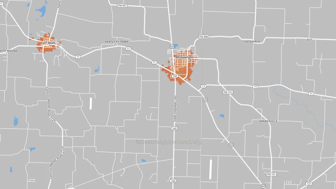 Bike Grade map of 75491, TX