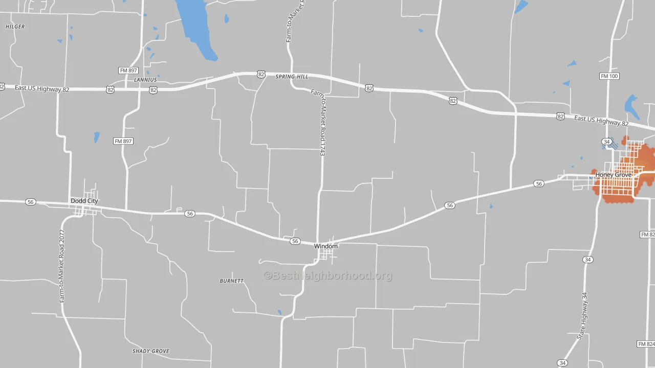 Bike Grade map of 75492, TX