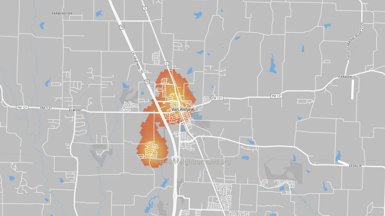 Bike Grade map of 75495, TX