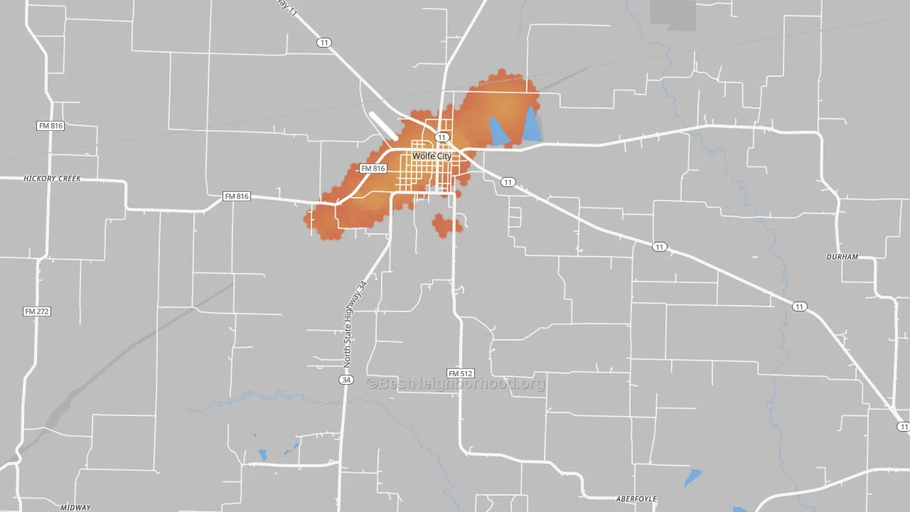 Bike Grade map of 75496, TX