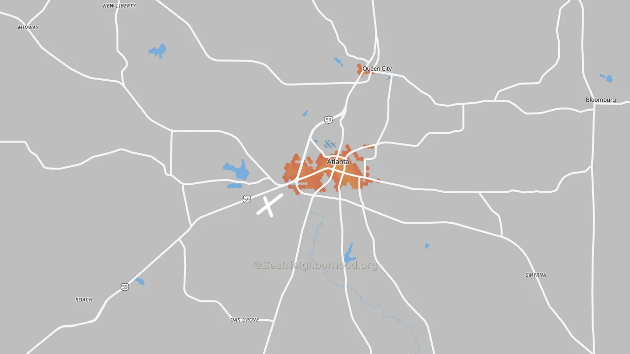Bike Grade map of 75551, TX