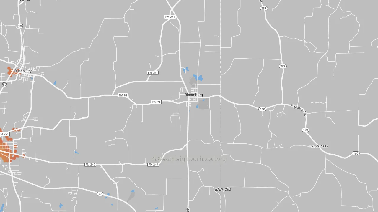 Bike Grade map of 75556, TX