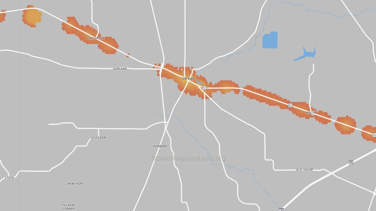 Bike Grade map of 75559, TX