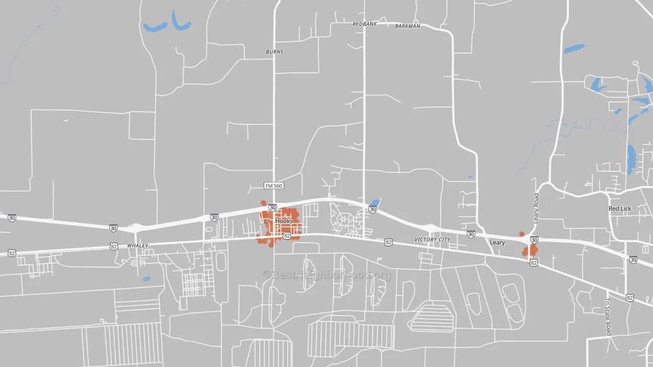 Bike Grade map of 75561, TX