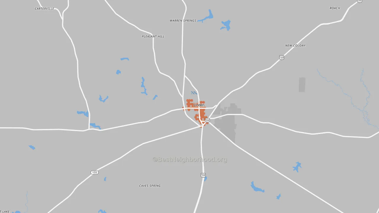 Bike Grade map of 75563, TX