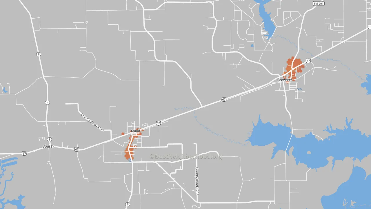 Bike Grade map of 75567, TX