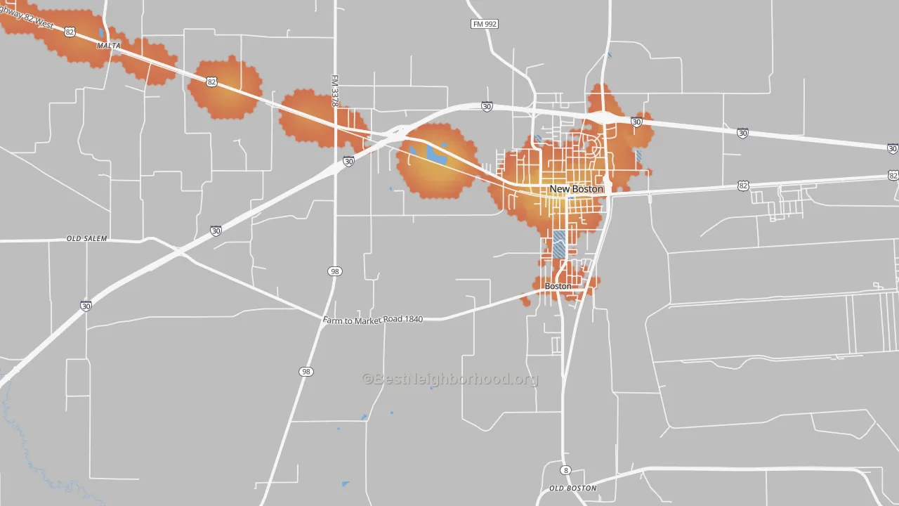 Bike Grade map of 75570, TX