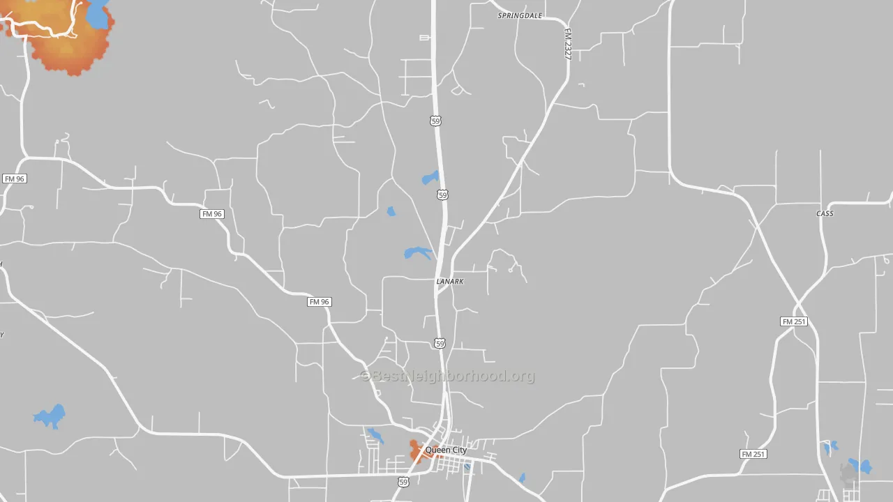 Bike Grade map of 75572, TX