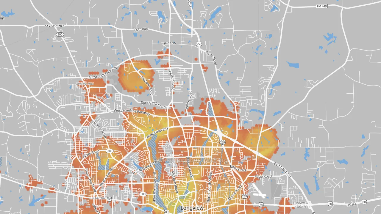 Bike Grade map of 75605, TX