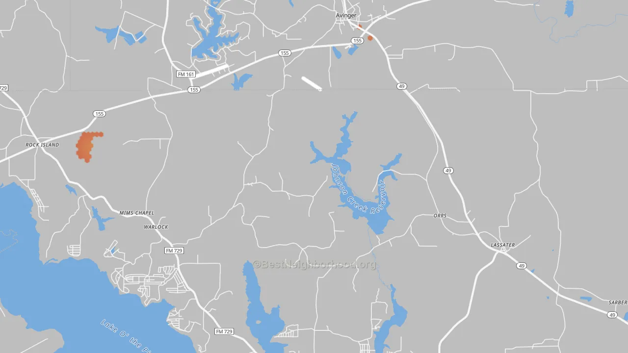 Bike Grade map of 75630, TX