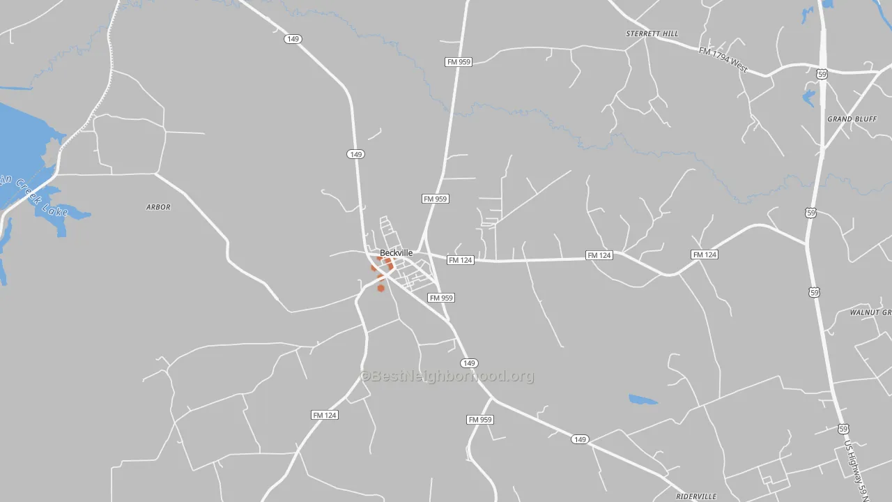 Bike Grade map of 75631, TX