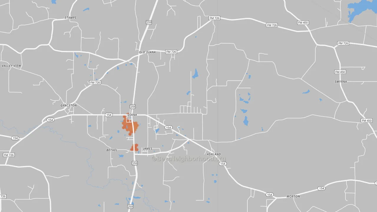 Bike Grade map of 75640, TX