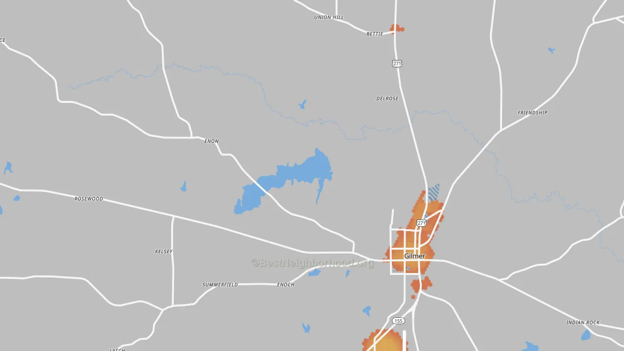 Bike Grade map of 75644, TX
