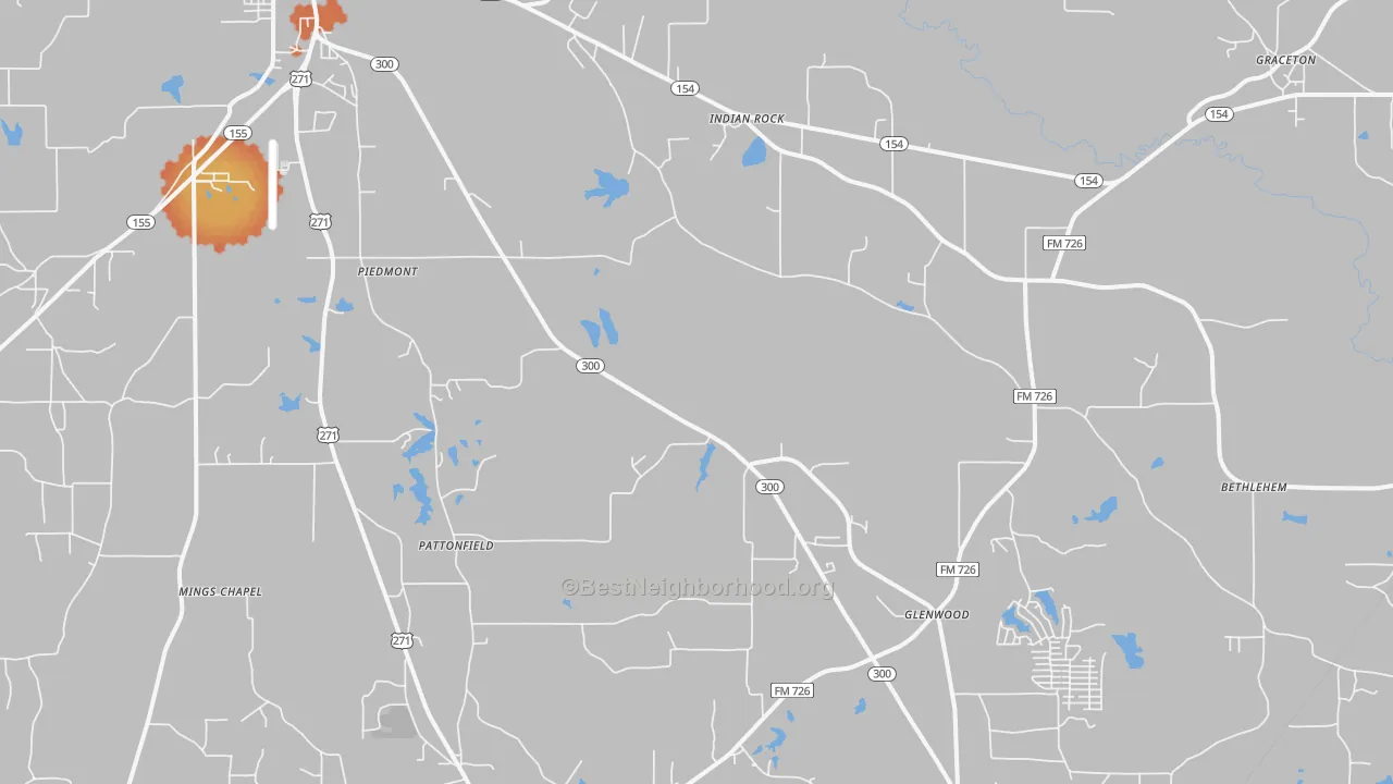 Bike Grade map of 75645, TX