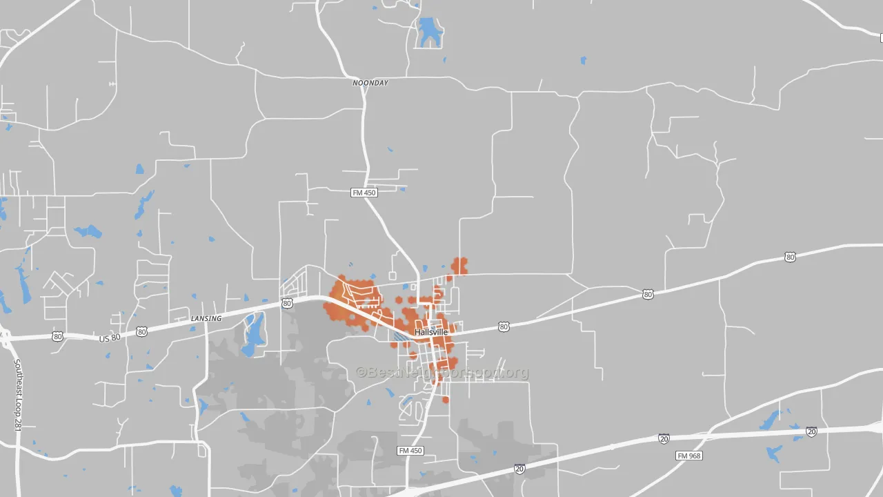 Bike Grade map of 75650, TX