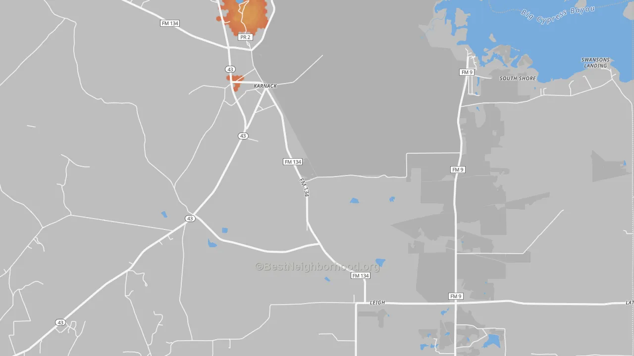 Bike Grade map of 75661, TX